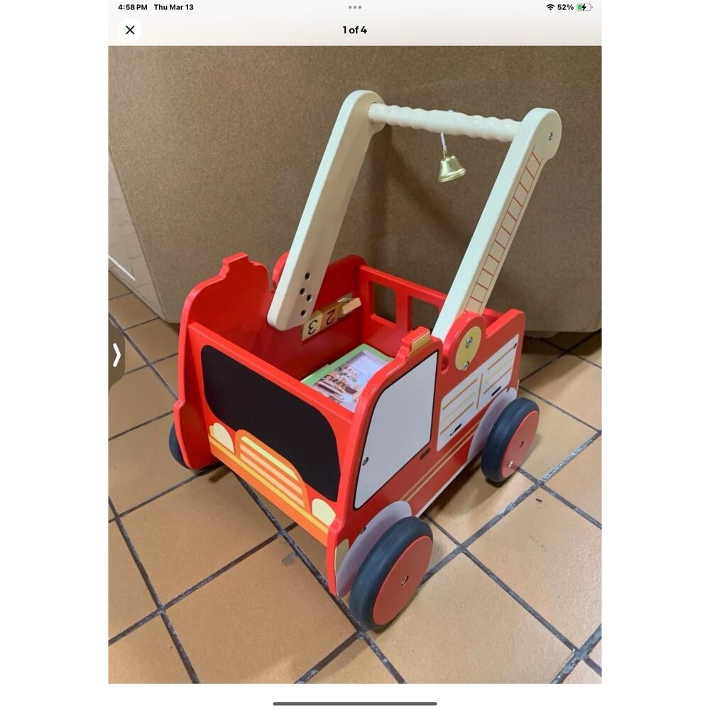 New In Box Timberoo Wooden Fire Truck Walker